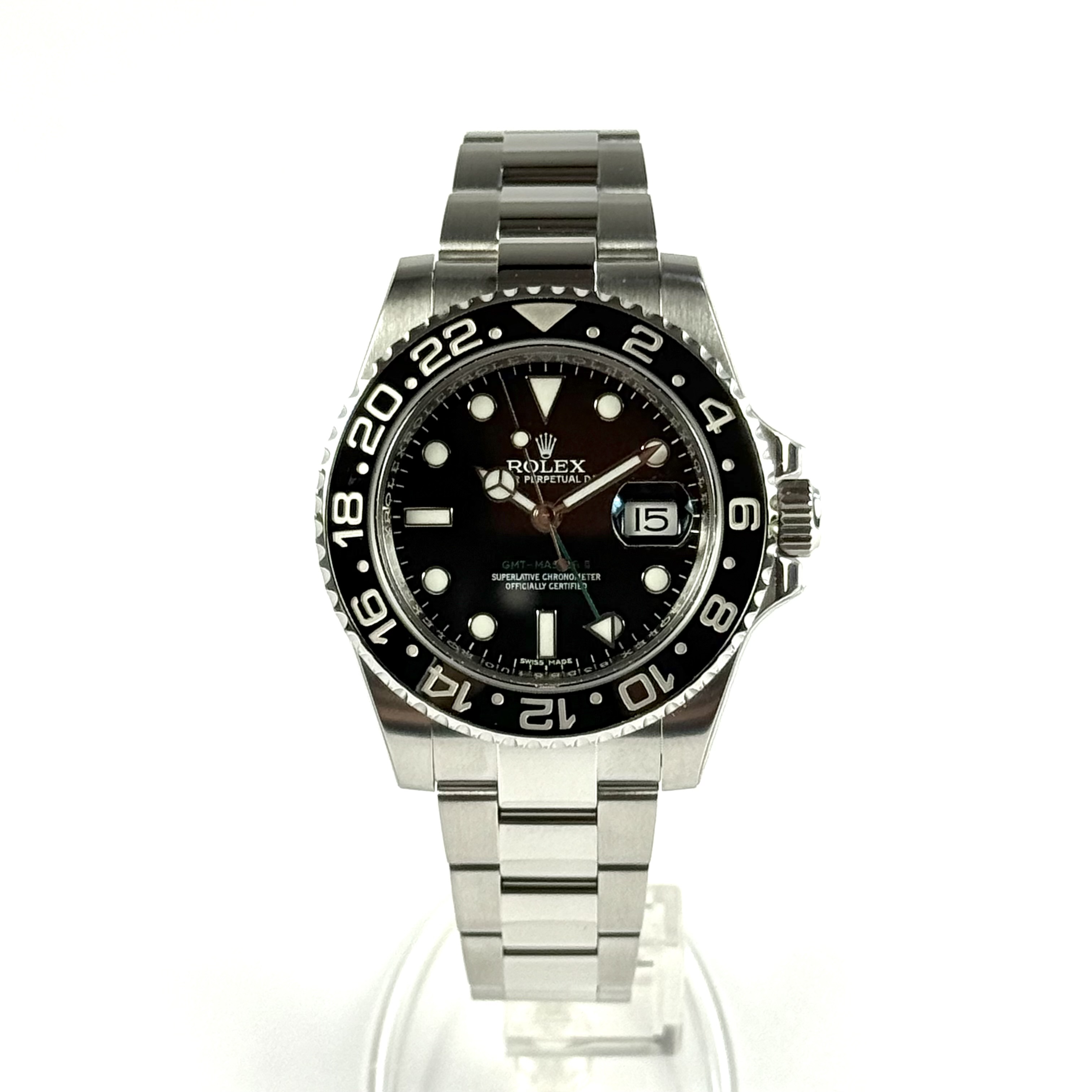 Met/ 1 Herrenarmbanduhr Rolex GMT-Master II Ref.116710LN Automatik Werk 155,08gr