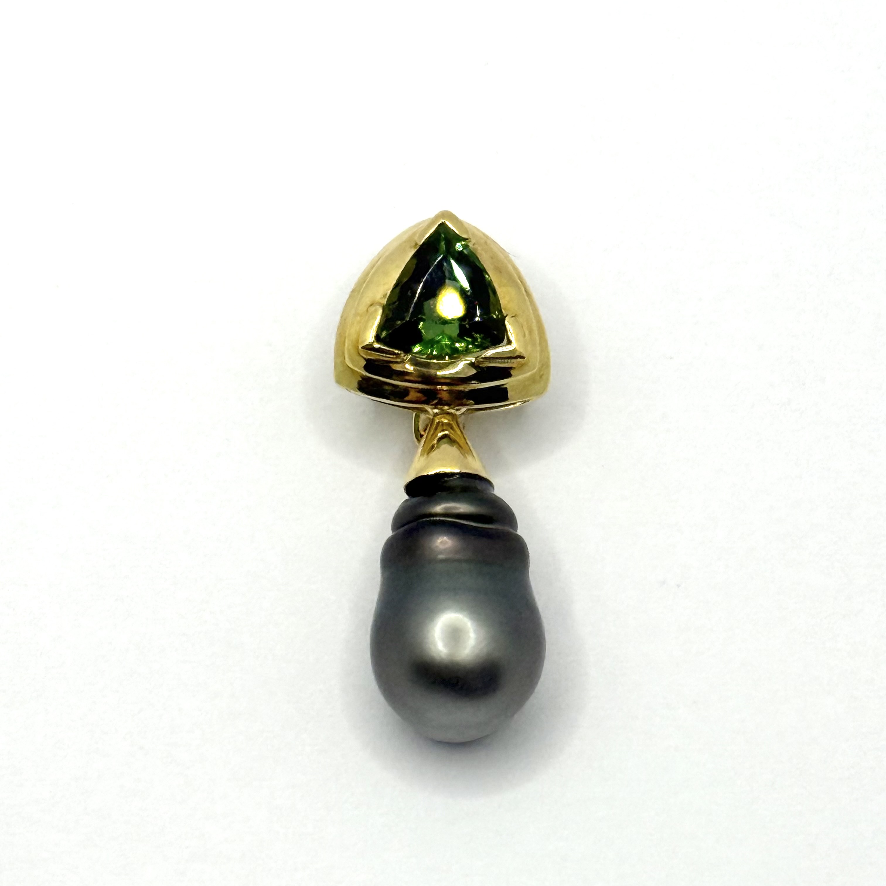 750/ 1 Clip mit Tahiti Perle und Fbst Zert 7,37gr