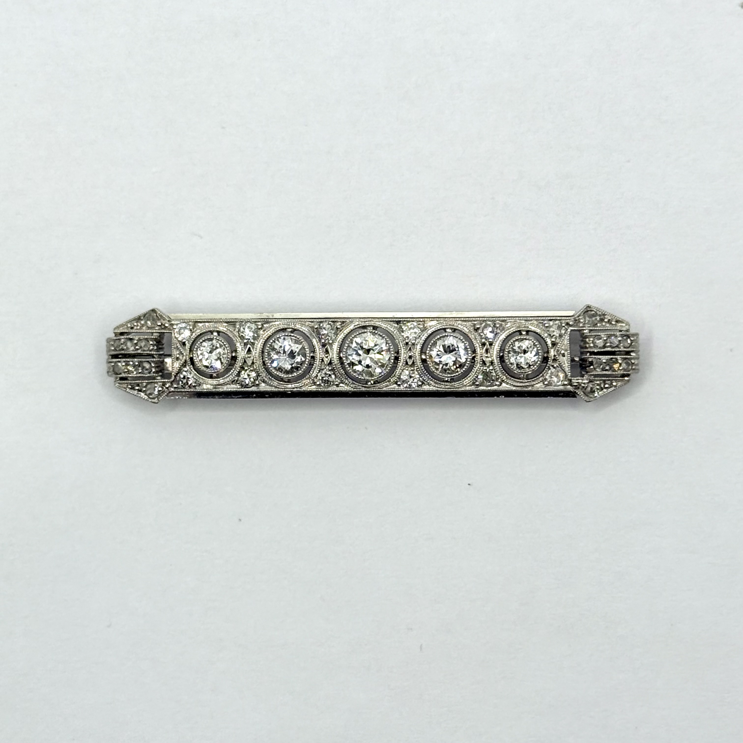 PT/585AU/1 Brosche mit 5 Brill zus ca 0,75ct ca Vs/H und kleinen Diam 6,15gr